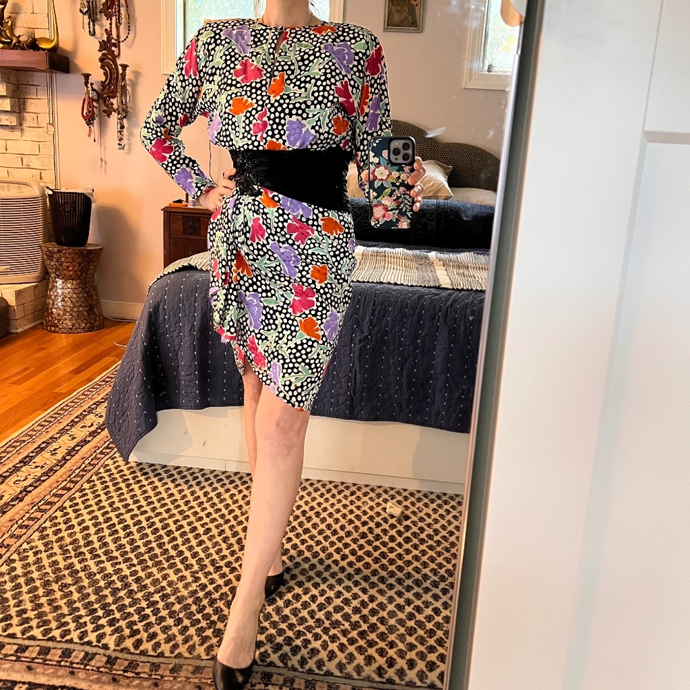 Vintage silk A.J. Bari dress party dress